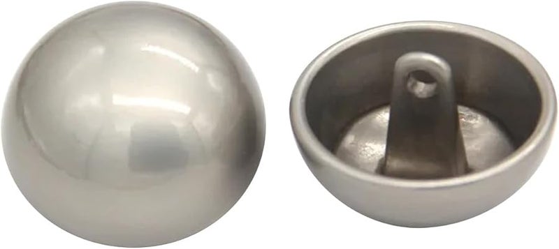 Silver 13mm 10PCS Metal Sewing Buttons Half Round Mushroom Buttons for Coat Windbreaker Knit Bags - Image 1